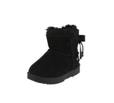 KID'S SHOES SUEDE BLACK BOOTS ANNIE-16K