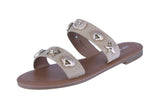 WOMAN'S SHOES BEIGE RAFFIA SANDALS ARIA-8