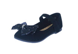 BABY'S SHOES BLACK NUB FLATS ARWEN-26KA