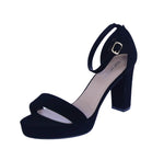WOMAN'S SHOES BLACK NUB HEELS ASIA-1