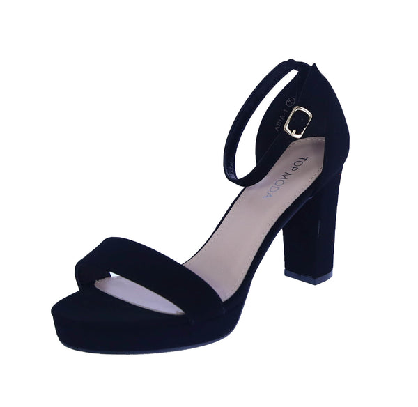 WOMAN'S SHOES BLACK NUB HEELS ASIA-1