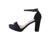 WOMAN'S SHOES BLACK NUB HEELS ASIA-1