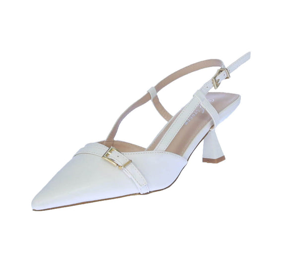WOMAN'S HEELS WHITE PU AURELIA-73W