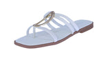 WOMAN'S SHOES WHITE PU LEATHER SANDALS AUTUMN-1