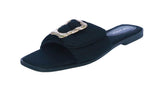 WOMAN'S SHOES BLACK LINEN SANDALS AUTUMN-27