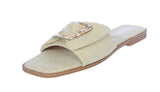 WOMAN'S SHOES BEIGE LINEN SANDALS AUTUMN-27