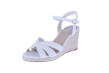 WOMAN'S SHOES BONE PU LEATHER ESPADRILLE WEDGE SANDAL AVERY