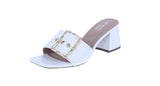 WOMEN'S SHOES WHITE PU LEATHER HEELS BAMBOO-1