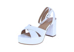WOMAN'S SHOES WHITE PU LEATHER HEELS BEVERLY-32