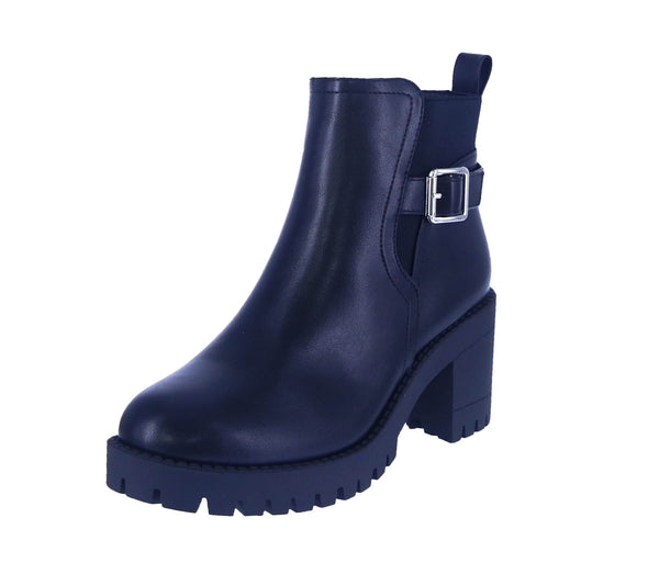 WOMAN'S SHOES BLACK PU LEATHER BOOTIES BIANCA-87