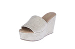 WOMAN'S SHOES BEIGE/JUTE RAFFIA WEDGE SANDAL BOUNTY