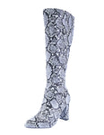 WOMAN'S SHOES BLACK SNAKE PU LEATHER BOOTS BRAZIL-72