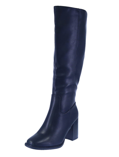 WOMAN'S BOOTS BLACK PU LEATHER CAMI-1