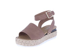 WOMAN'S SHOES TAN NUB WEDGE SANDAL CANDIDE-1