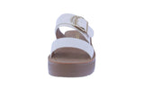 WOMAN'S SHOES CREAM PU LEATHER SANDALS CANDOR
