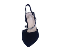 WOMAN'S SHOES BLACK NUB/RHINESTONES HEELS CASSIE-26