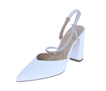 WOMAN'S SHOES WHITE PU/RHINESTONES HEELS CASSIE-26