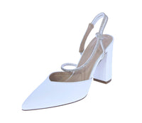 WOMAN'S SHOES WHITE PU/RHINESTONES HEELS CASSIE-26