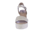 WOMAN'S SHOES JUTE RAFFIA WEDGE SANDAL CASTLE