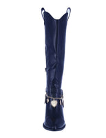 WOMAN'S SHOES BLACK PU LEATHER BOOTS CATTLE-73