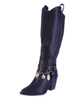 WOMAN'S SHOES BROWN PU LEATHER BOOTS CATTLE-73