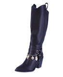 WOMAN'S SHOES BROWN PU LEATHER BOOTS CATTLE-73