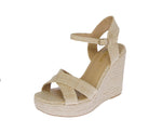 WOMAN'S SHOES ESPADRILLE RAFFIA WEDGE SANDAL CHATWIN