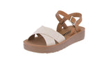 WOMAN'S SHOES BEIGE RAFFIA/TAN NUB SANDALS CHESTER