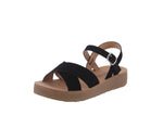 WOMAN'S SHOES BLACK NUB SANDALS CHESTER