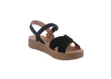 WOMAN'S SHOES BLACK NUB SANDALS CHESTER