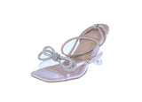 WOMAN'S SHOES NUDE CLEAR GLITTER HEELS CHIC-1