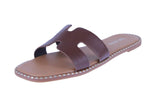 WOMAN'S SHOES BROWN PU LEATHER SANDALS CLEO-24