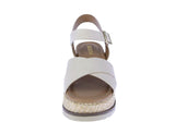WOMAN'S SHOES BEIGE NUB WEDGE SANDAL CLEVER