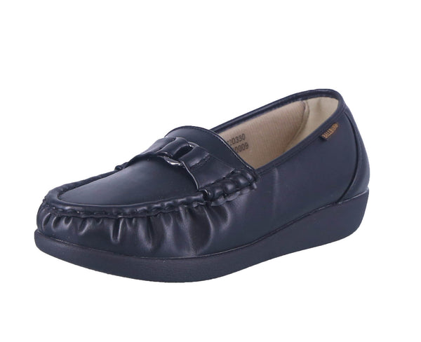 WOMAN'S SHOES BLACK PU DOCKSIDE COZY-03