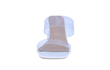 WOMAN'S SHOES WHITE PU/CLEAR HEELS CYRA-5