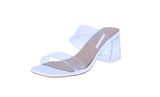 WOMAN'S SHOES WHITE PU/CLEAR HEELS CYRA-5