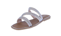 WOMAN'S SHOES CHAMPAGNE STONE/GLITTER SANDALS DEMO-73