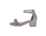 KID'S SHOES SILVER GLITTER HEELS DIAMOND-1K