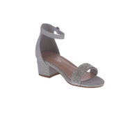 KID'S SHOES SILVER GLITTER HEELS DIAMOND-1K