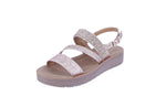 KID'S SHOES ROSE GOLD GLITTER SANDALS DIARY-2K