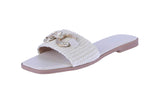 WOMAN'S SHOES IVORY RAFFIA SANDALS DOHA-1