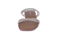 WOMAN'S SHOES ROSE GOLD STONE/GLITTER SANDALS DOHA-24