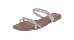 WOMAN'S SHOES ROSE GOLD STONE/GLITTER SANDALS DOHA-24