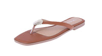 WOMAN'S SHOES TAN PU LEATHER SANDALS DOHA-9