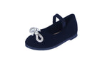 BABY'S SHOES BLACK NUB FLATS DOTHAN-25A