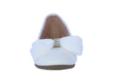 KID'S SHOES WHITE PU LEATHER FLATS DOTHAN-8K