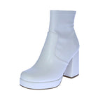 WOMAN'S BOOTIES WHITE PU LEATHER EAST-1