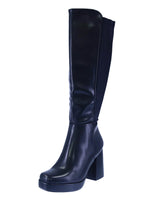 WOMAN'S SHOES BLACK PU BOOTS EAST-42