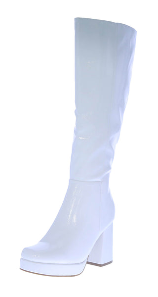 WOMAN'S SHOES WHITE PAT BOOTS EAST-58