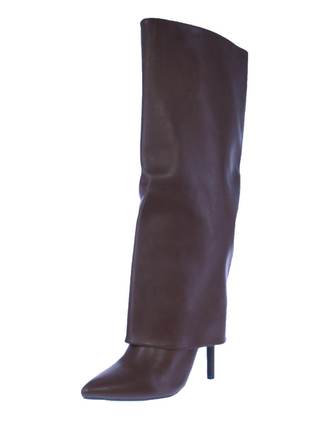 WOMAN'S SHOES BROWN PU LEATHER BOOTS ELEGANCE-16